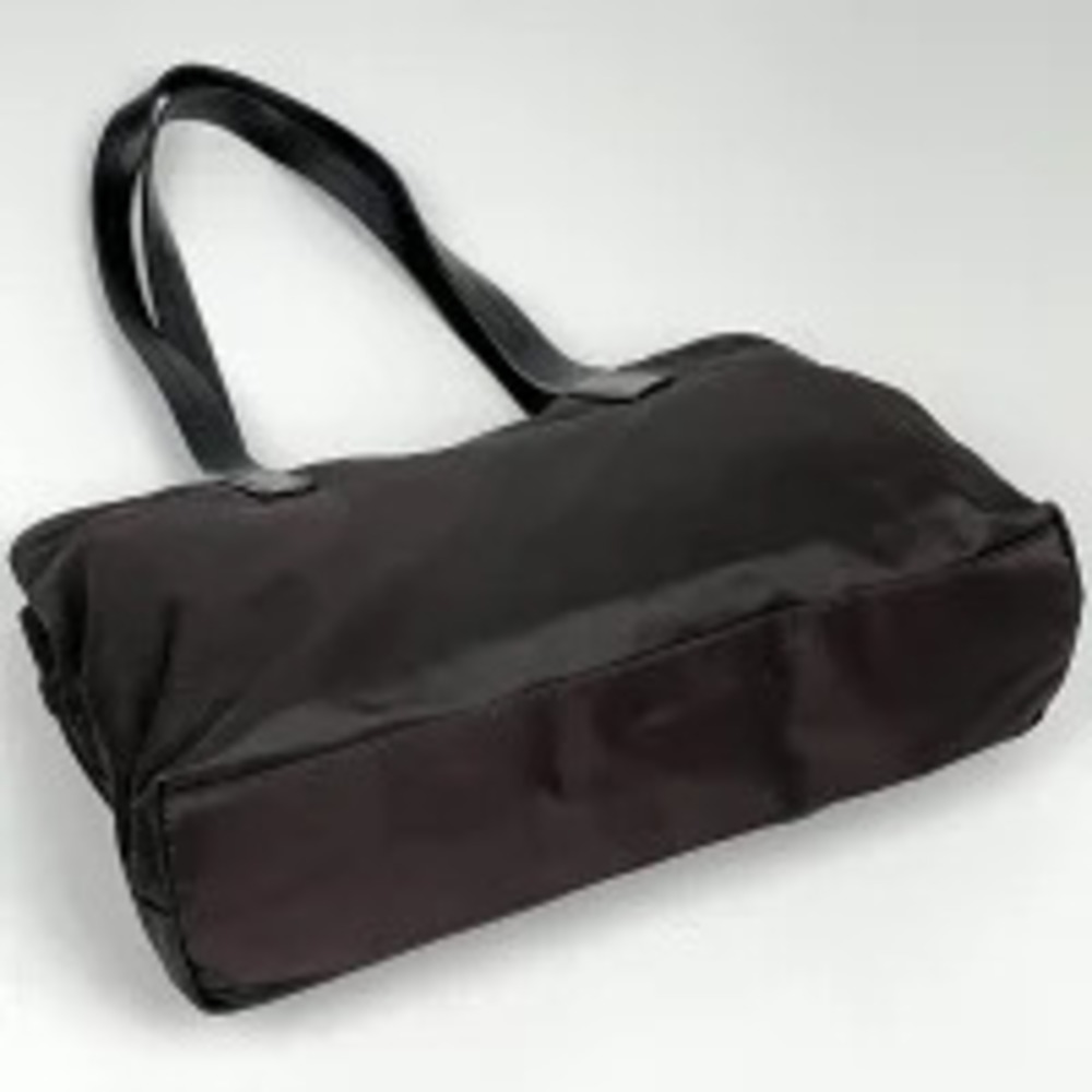 Prada Tote Handbag Shoulder Bag Brown Plate